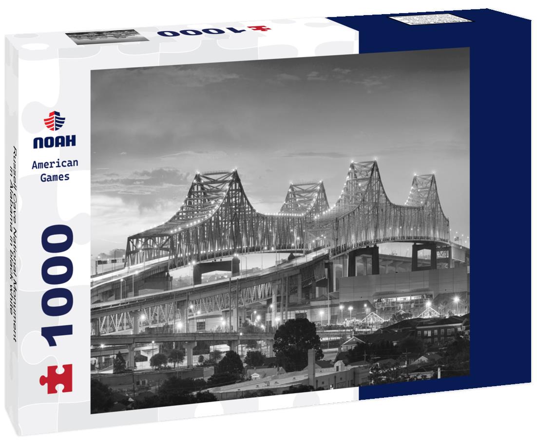 Noah Jigsaw Puzzle Russell Cave National Monument in Alabama in black white 1000 pieces