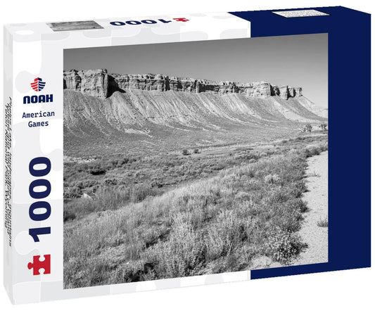 Noah Jigsaw Puzzle Phelps Lake, landscapes, mountains, forests and wild nature of Grand Teton National Park, Wyoming, USA in black white 1000 pieces