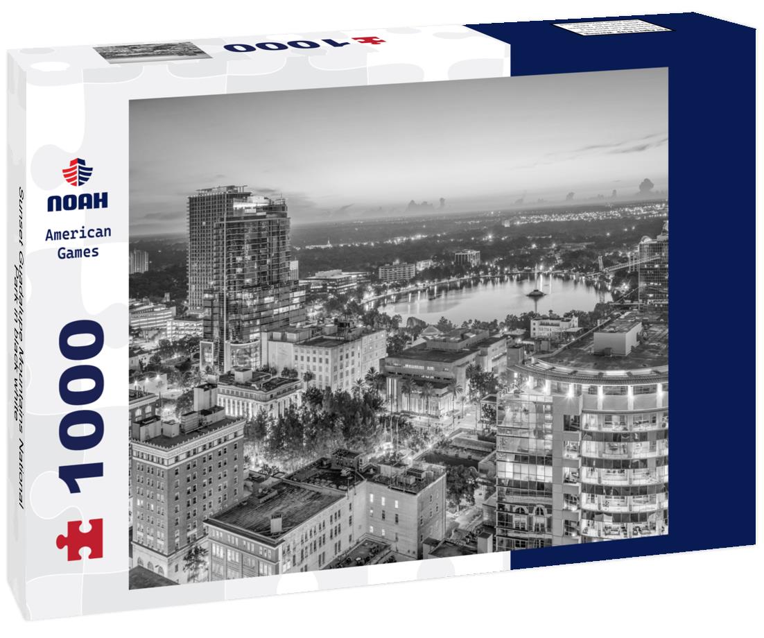 Noah Jigsaw Puzzle Sunset Guadalupe Mountains National Park in black white 1000 pieces