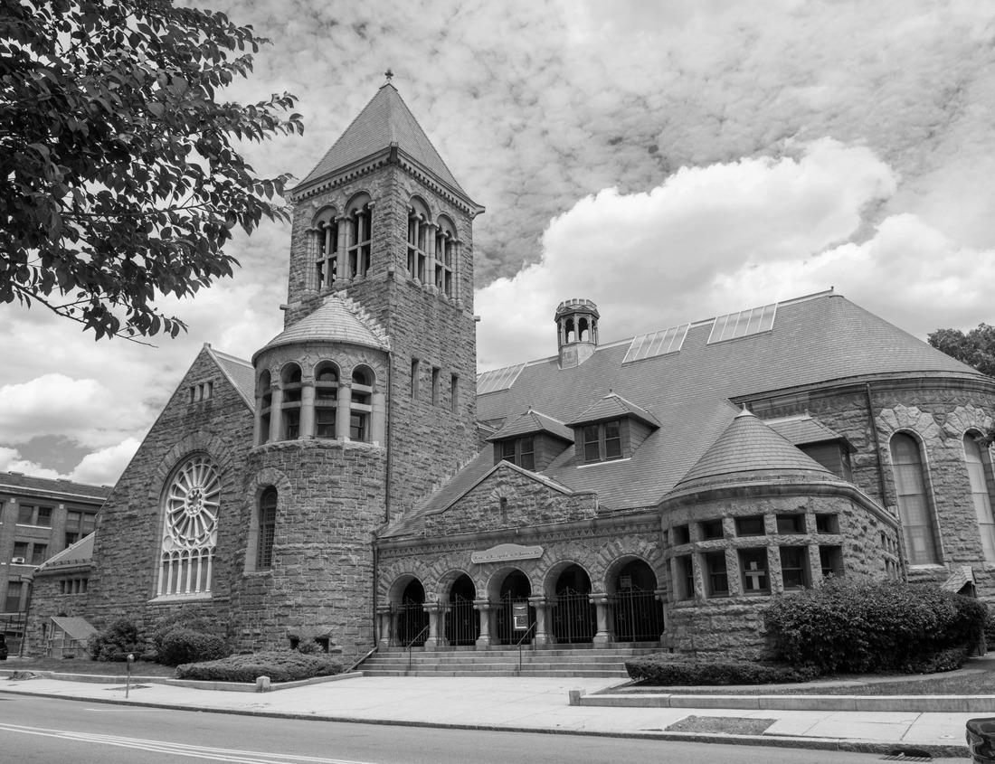 Noah Jigsaw Puzzle Church “Zum Kostbarkind Blut Christi”, Vaterstetten, Ebersberg district, Bavaria in black white 1000 pieces