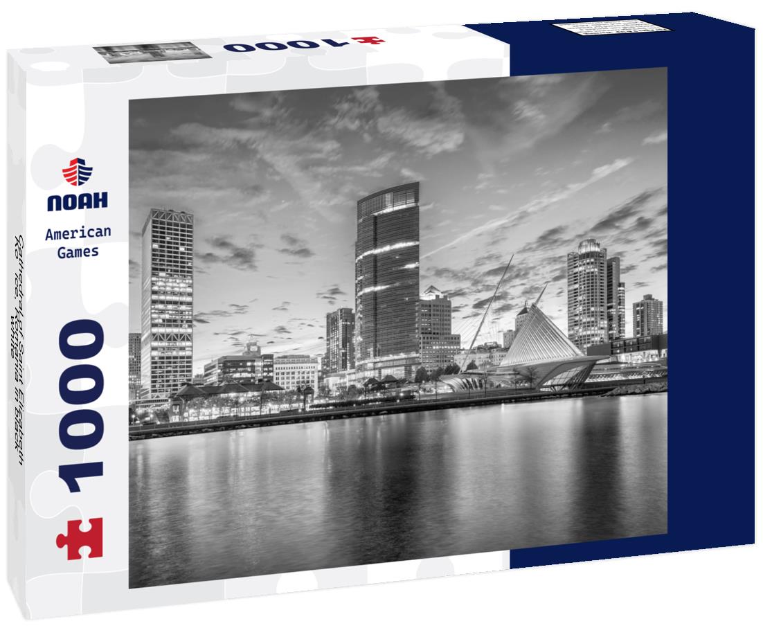 Noah Jigsaw Puzzle Cathedral of Saint Elizabeth, Košice, Romania in black white 1000 pieces