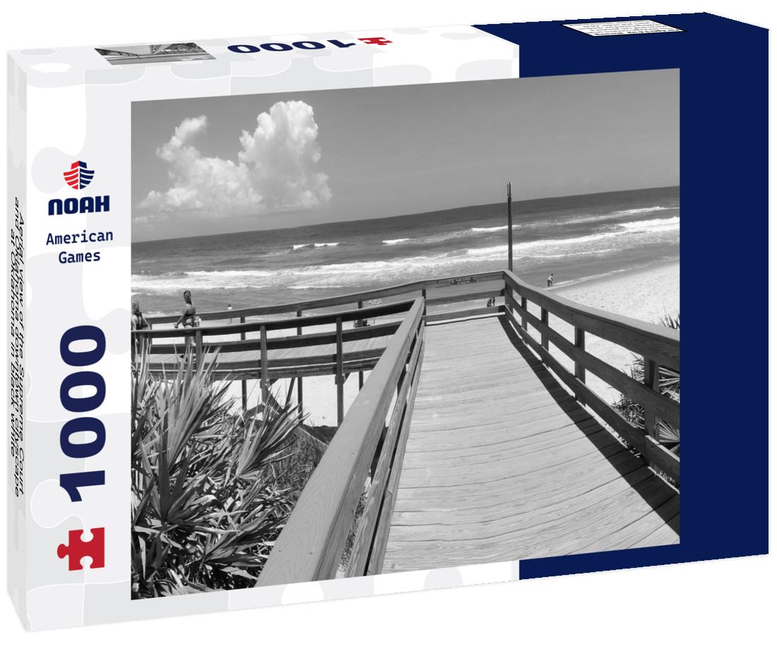 Noah Jigsaw Puzzle Aerial view of the Supreme Court and Oklahoma downtown cityscape at Oklahoma in black white 1000 pieces