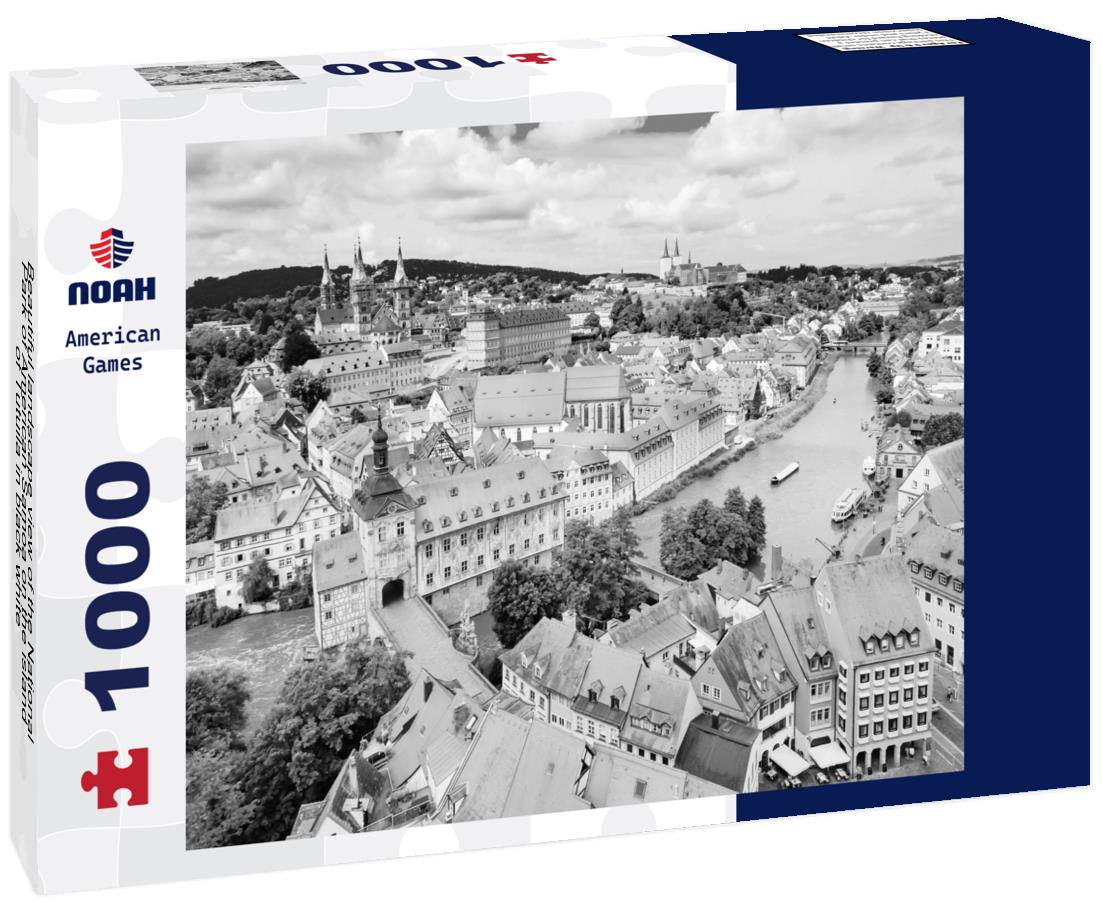 Noah Jigsaw Puzzle Beautiful landscape view of the National Park of American Samoa on the island of Tutuila in black white 1000 pieces