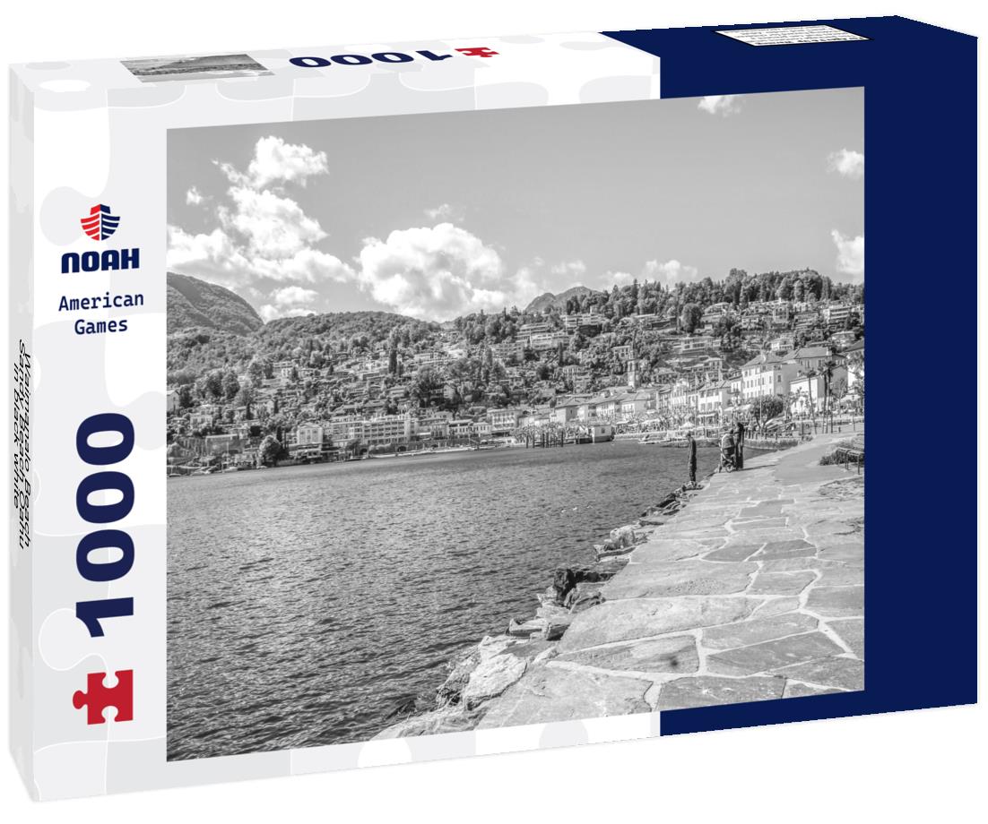 Noah Jigsaw Puzzle Waimanalo Beach - Sandy Beach Oahu in black white 1000 pieces