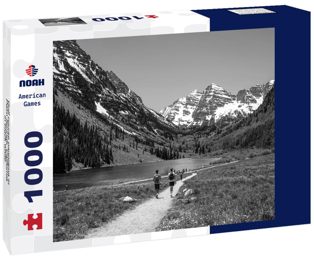 Noah Jigsaw Puzzle Golf course panorama in Palm Springs, California in black white 1000 pieces