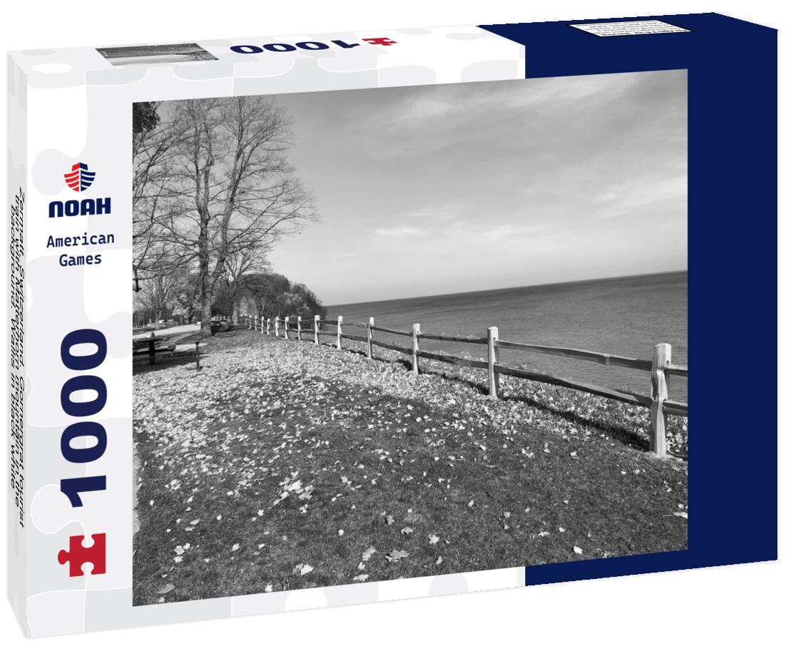 Noah Jigsaw Puzzle Zermatt, Switzerland. Gornergrat tourist train with Matterhorn mountain in the background. Wallis in black white 1000 pieces