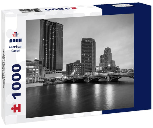 Noah Jigsaw Puzzle The skyline of Fort Worth, Texas at sunset in black white 1000 pieces