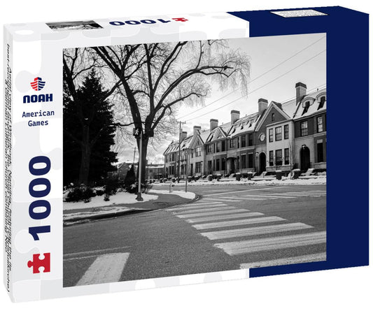 Noah Jigsaw Puzzle Aerial view of Windhoek, Namibia, featuring the its best-recognized landmark, the Christ Church (Christuskirche), a German Lutheran church combining Neo-Gothic and Art Nouveau styles, built in 1907 in black white 1000 pieces