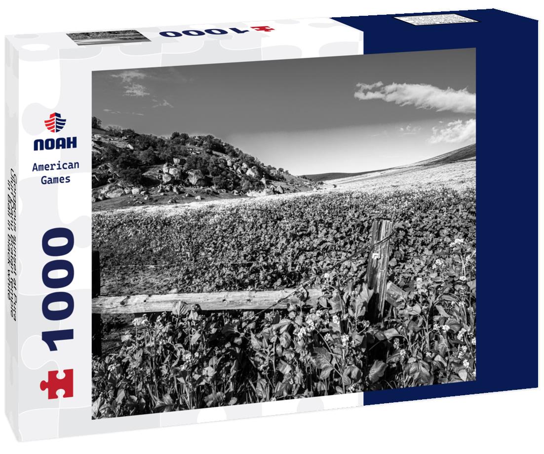 Noah Jigsaw Puzzle Gorgeous sunset at Pura Ulun Danu Bratan temple in Bali in black white 1000 pieces