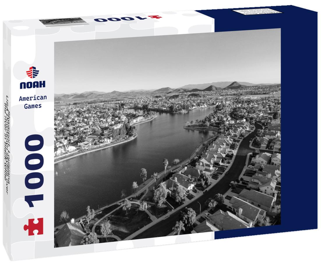 Noah Jigsaw Puzzle Shwarport, Louisiana, USA Downtown skyline over the river in black white 1000 pieces