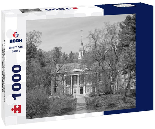 Noah Jigsaw Puzzle Beautiful view of modern architecture, National Congress House, towers in Brasília, capital of Brazil in black white 1000 pieces