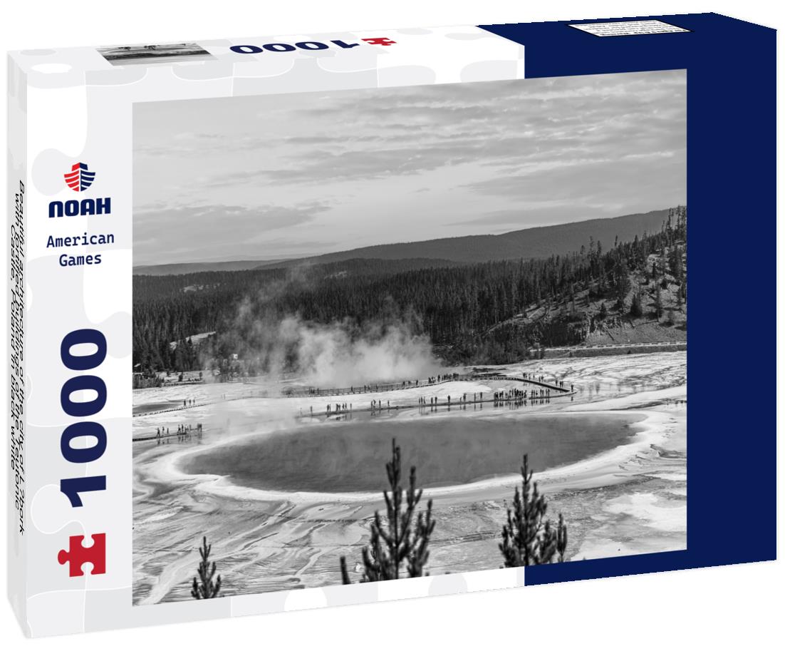 Noah Jigsaw Puzzle Beautiful architecture of the city of Lebork with fortified buildings of the Teutonic Castle, Poland in black white 1000 pieces