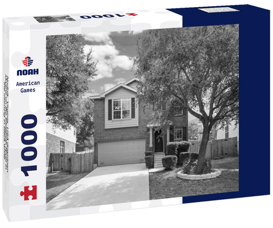 Noah Jigsaw Puzzle Norfolk, Virginia, USA downtown skyline on the Elizabeth River in the morning in black white 1000 pieces