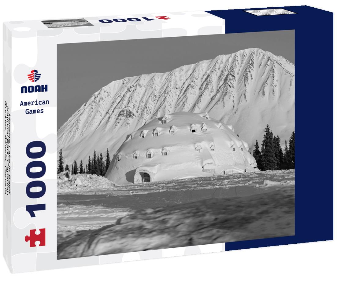 Noah Jigsaw Puzzle Moraine Lake in Banff National Park, Canadian Rockies, Alberta, Canada in black white 1000 pieces