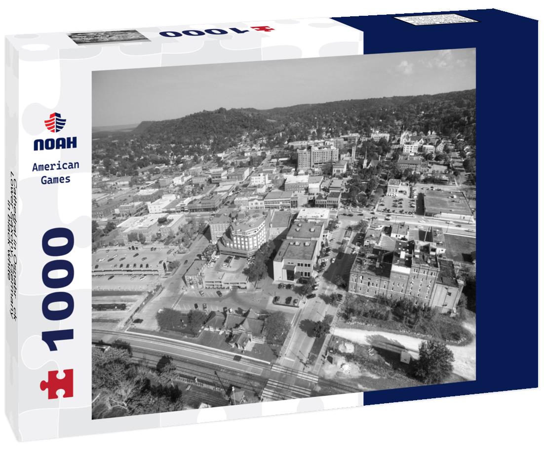 Noah Jigsaw Puzzle Cathedral in Osnabrück, Lower Saxony, Germany in black white 1000 pieces