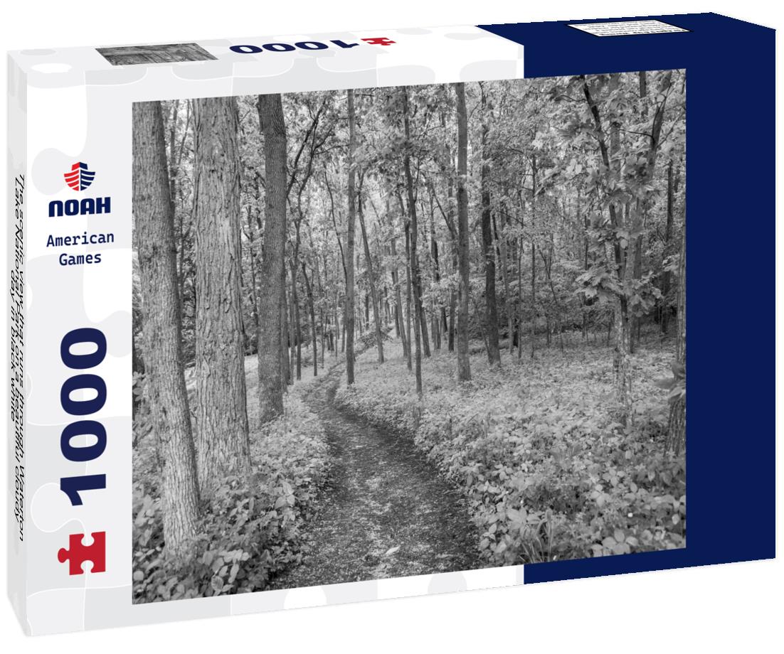 Noah Jigsaw Puzzle The scenic view that runs through Waterton Lake National Park on a beautiful cloudy day in black white 1000 pieces