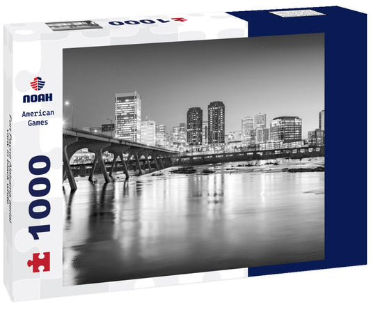 Noah Jigsaw Puzzle Fort Payne Alabama aerial view in black white 1000 pieces