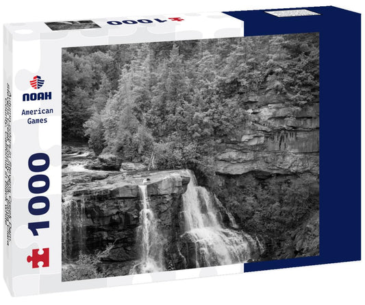 Noah Jigsaw Puzzle Autumn colors in Stevens Creek Dam. Stevens Creek County Park, Santa Clara County, California in black white 1000 pieces