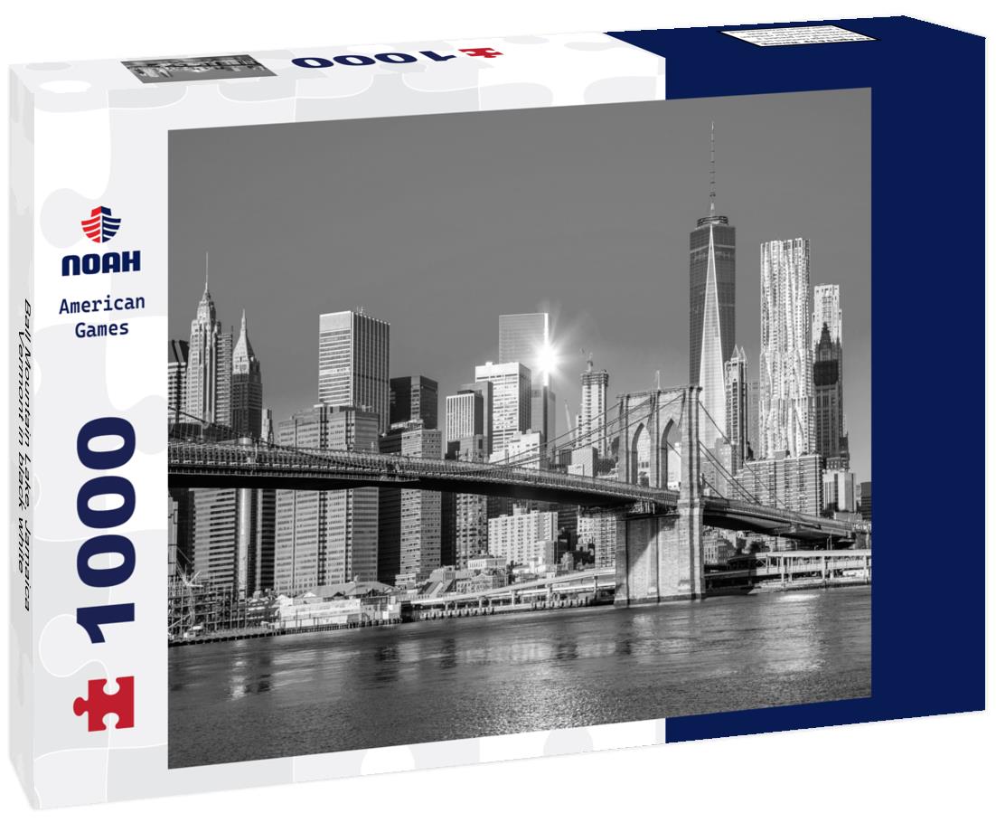 Noah Jigsaw Puzzle Ball Mountain Lake, Jamaica, Vermont in black white 1000 pieces