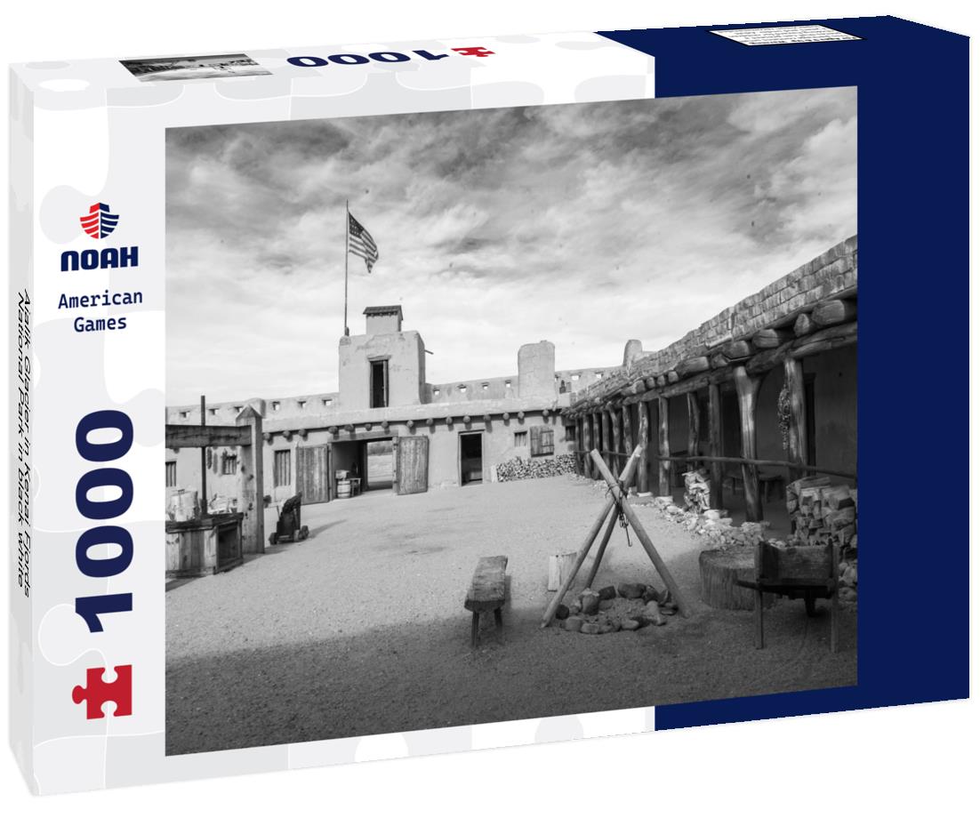 Noah Jigsaw Puzzle Aialik Glacier in Kenai Fjords National Park in black white 1000 pieces