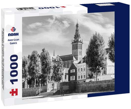Noah Jigsaw Puzzle Bratislava, Slovakia. Aerial cityscape image of Bratislava, capital city of Slovakia during beautiful autumn sunset in black white 1000 pieces