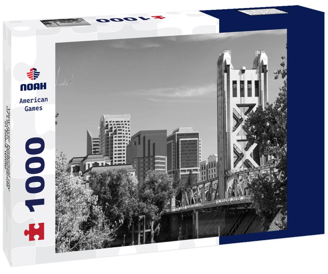 Noah Jigsaw Puzzle View over historical city of Leiden, Netherlands in black white 1000 pieces