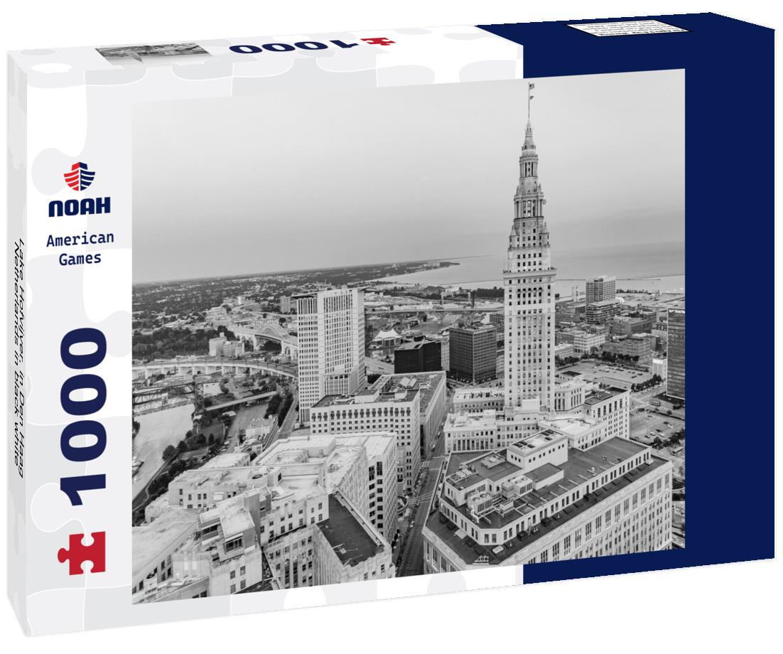 Noah Jigsaw Puzzle Lake Hofvijver, in Den Haag, Netherlands in black white 1000 pieces