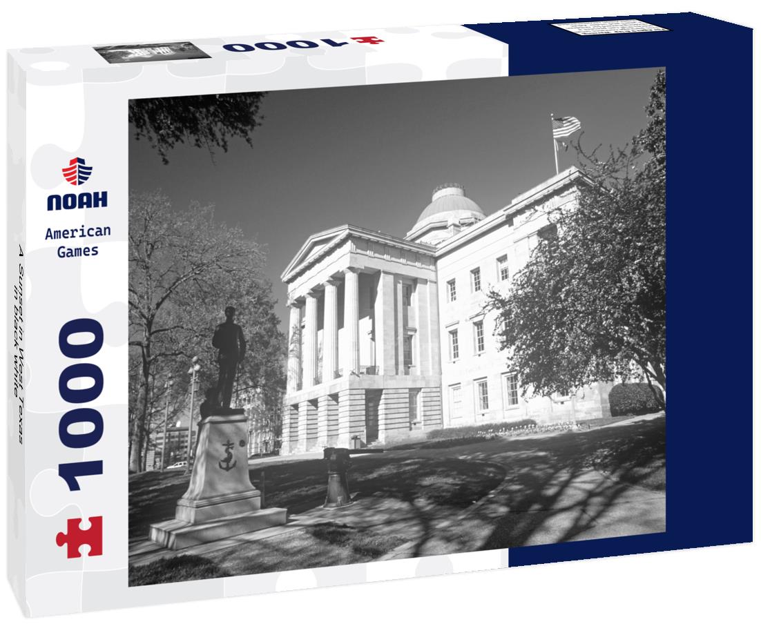 Noah Jigsaw Puzzle A Sunset in West Texas in black white 1000 pieces