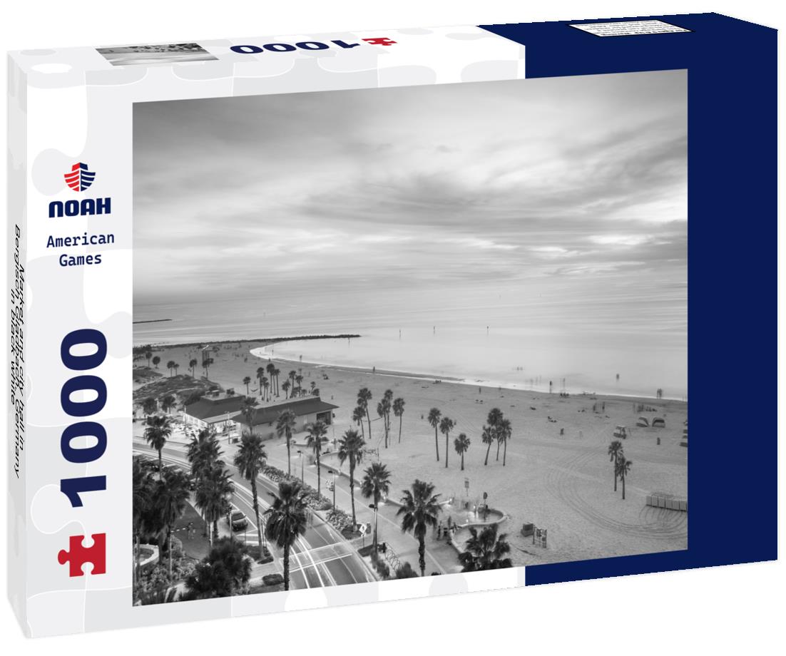 Noah Jigsaw Puzzle Market and city hall in Bergisch Gladbach, Germany in black white 1000 pieces