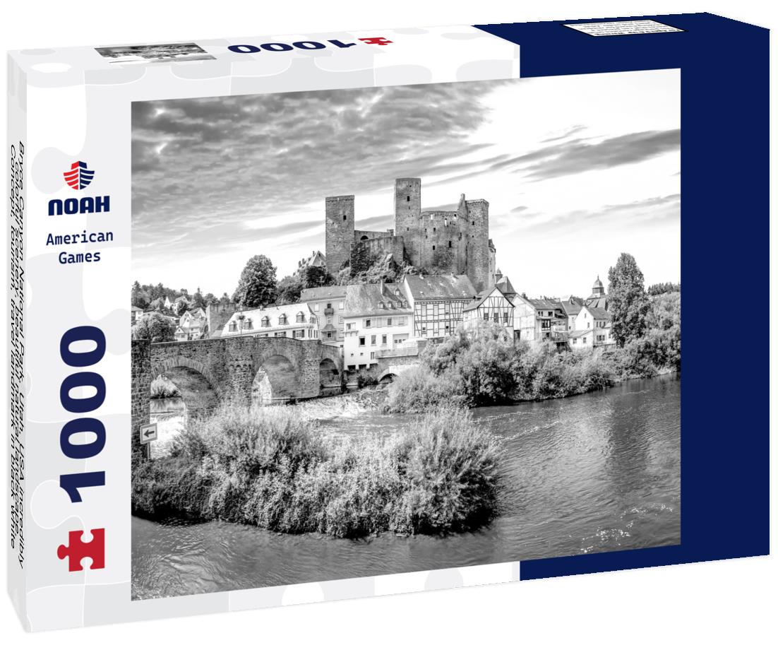 Noah Jigsaw Puzzle Bryce Canyon National Park, Utah, USA incredibly colorful scenery, beautiful natural landscape. Concept, tourism, travel landmark in black white 1000 pieces