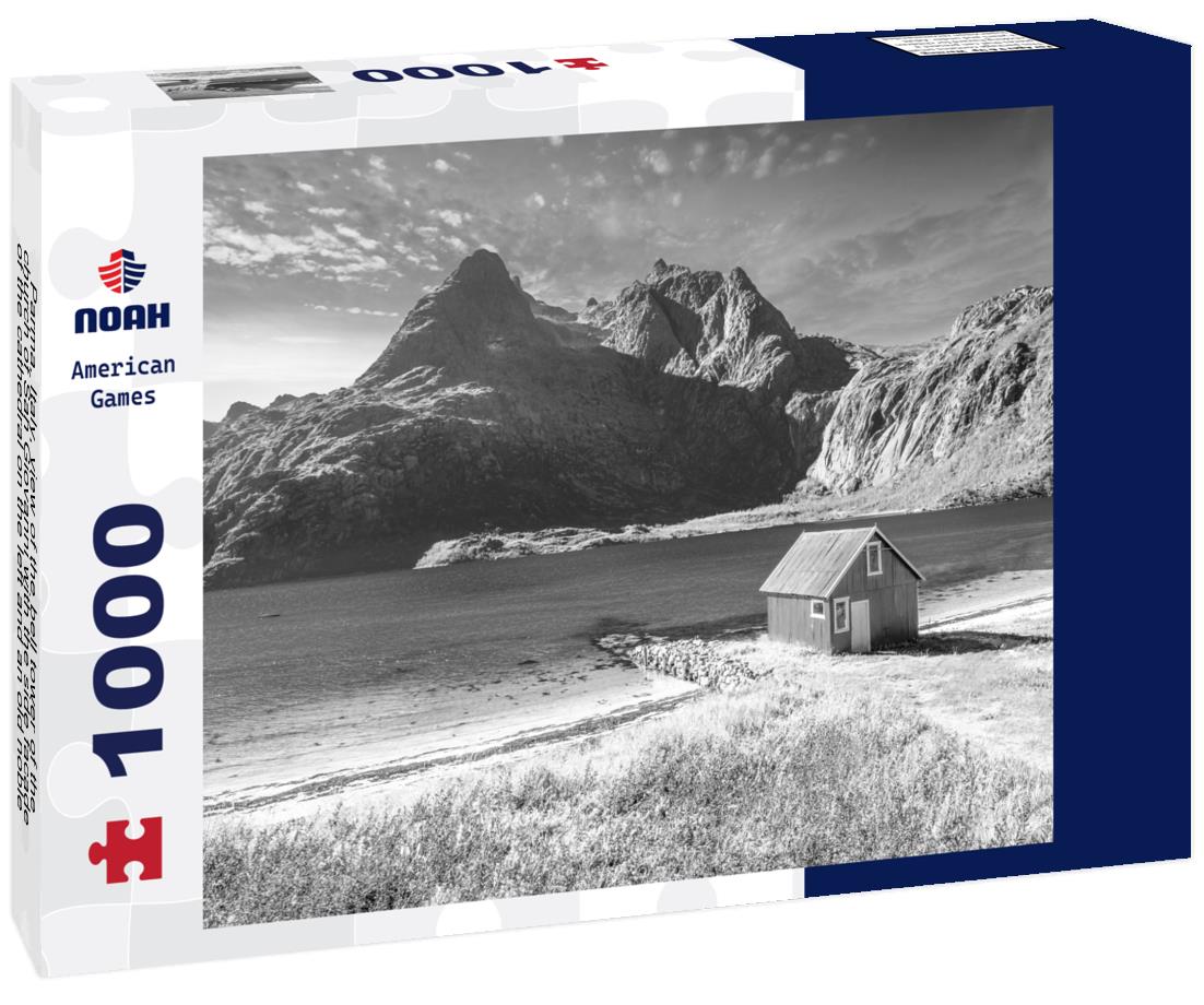 Noah Jigsaw Puzzle Parma, Italy, view of the bell tower of the church of San Giovanni with the side facade of the cathedral on the left and an old noble palace on the right in black white 1000 pieces