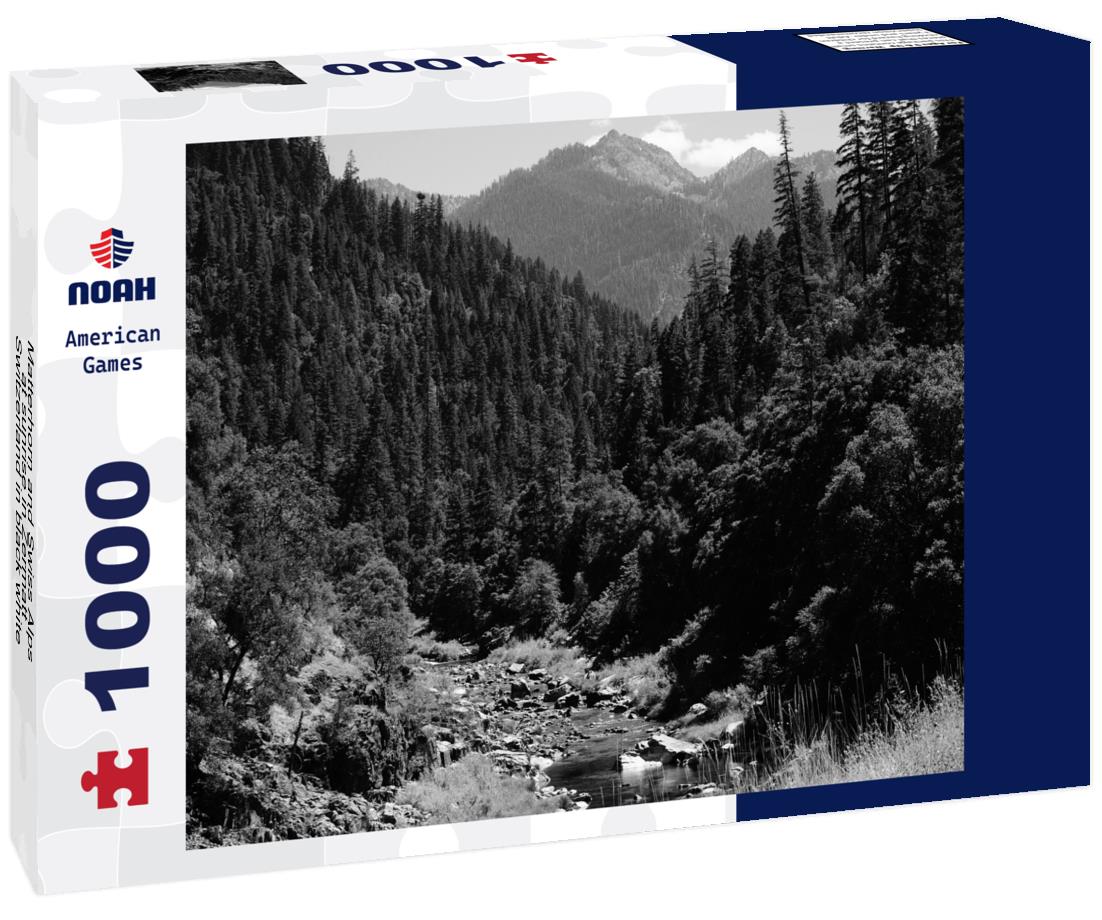 Noah Jigsaw Puzzle Matterhorn and Swiss Alps at sunrise in Zermatt, Switzerland in black white 1000 pieces