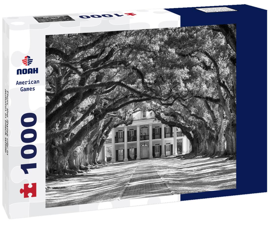 Noah Jigsaw Puzzle Thun, the Swiss city in autumn in black white 1000 pieces