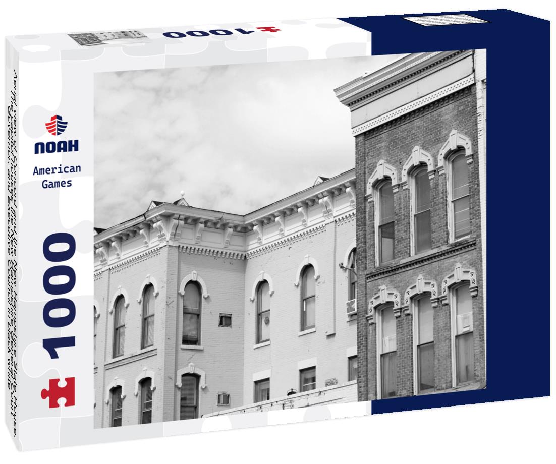 Noah Jigsaw Puzzle Aerial view of Concord and the New Hampshire State House. The capitol houses the New Hampshire General Court, Governor, and Executive Council in black white 1000 pieces
