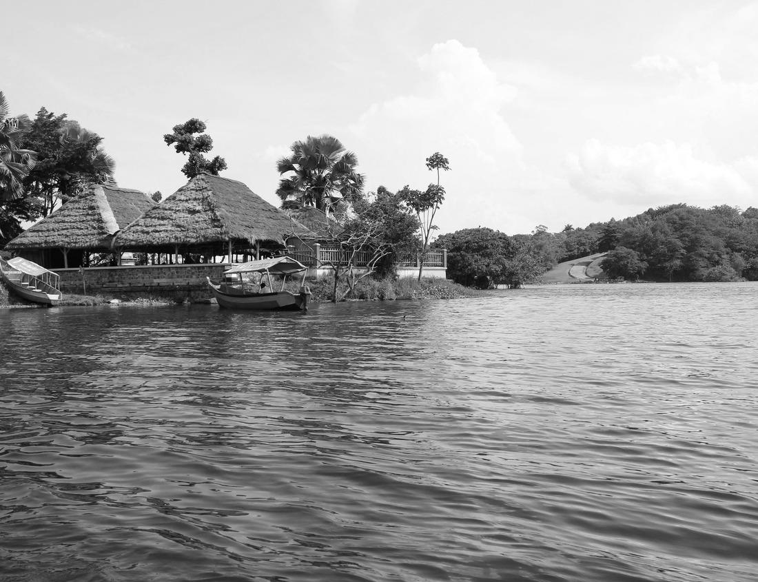 Noah Jigsaw Puzzle Aurora Illinois Phillips Park Mastodon Lake in black white 1000 pieces