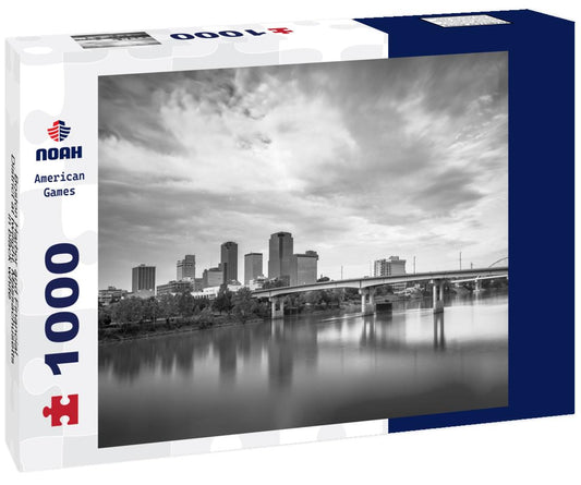 Noah Jigsaw Puzzle Boston Harbor and Financial District at twilight, Massachusetts in black white 1000 pieces