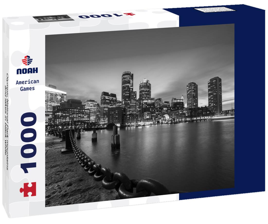 Noah Jigsaw Puzzle Olympic National Park mountains and lakes in black white 1000 pieces