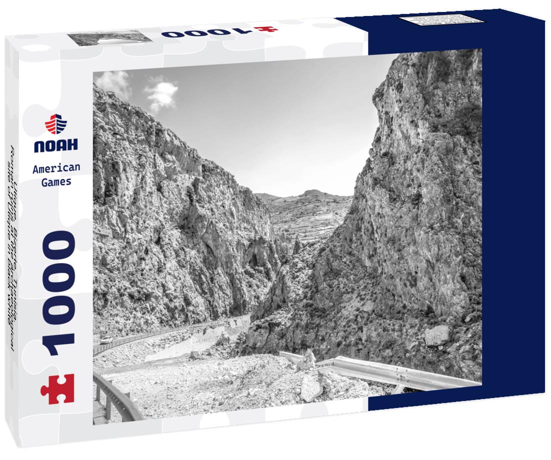 Noah Jigsaw Puzzle Utique, Bizerte, Tunisia. Roman ruins at the archaeological site of Utique in black white 1000 pieces