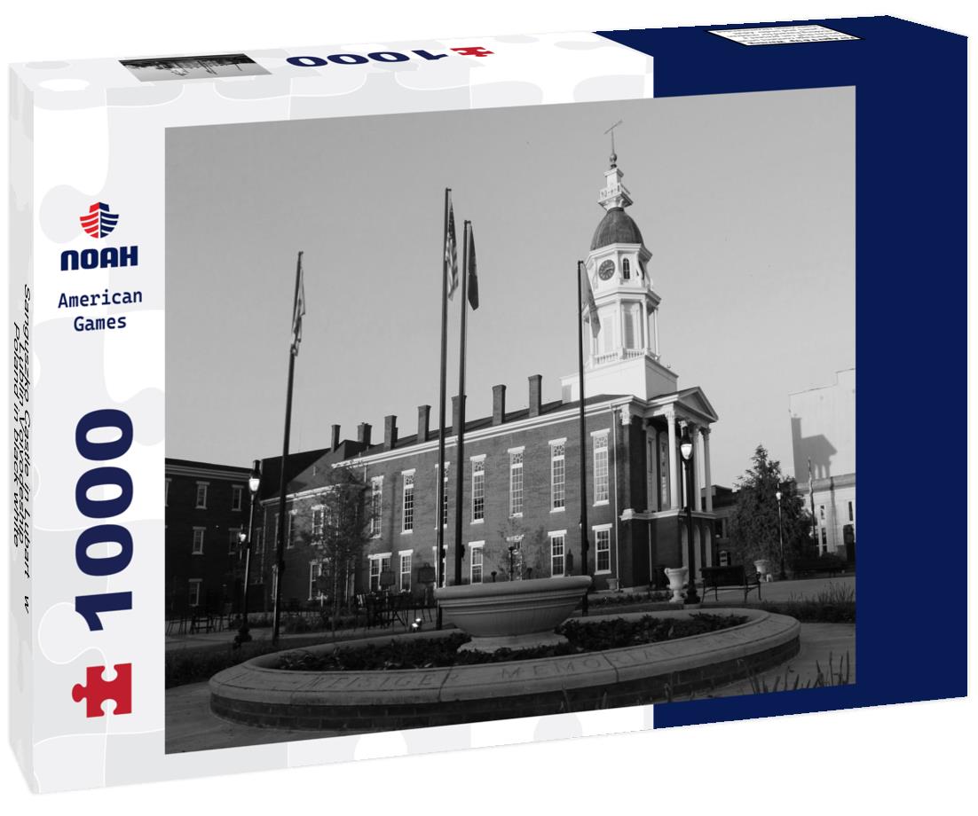 Noah Jigsaw Puzzle Sanguszko Castle in Lubartów, Lublin Voivodeship, Poland in black white 1000 pieces