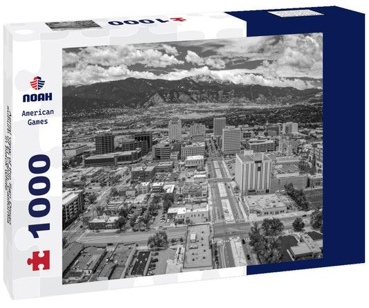 Noah Jigsaw Puzzle Aerial view of the San Diego suburb of El Cajon, California in black white 1000 pieces