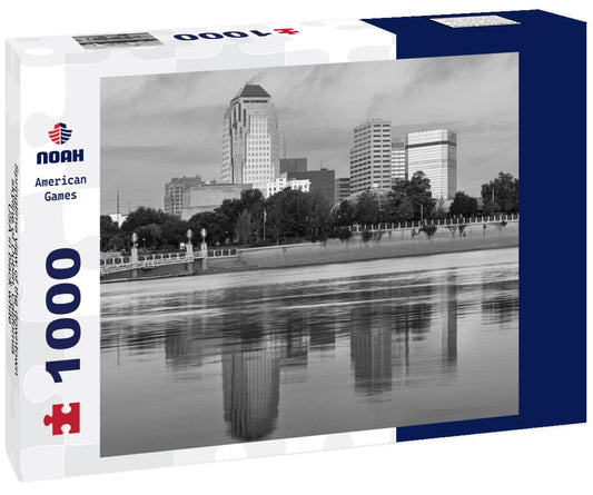 Noah Jigsaw Puzzle Springtime view of the downtown skyline of Dublin, California, USA in black white 1000 pieces