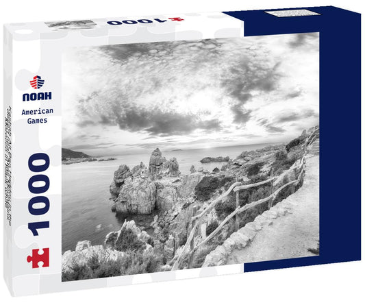 Noah Jigsaw Puzzle Kasbah Ait Ben Haddou in the desert near Atlas Mountains, Morocco in black white 1000 pieces