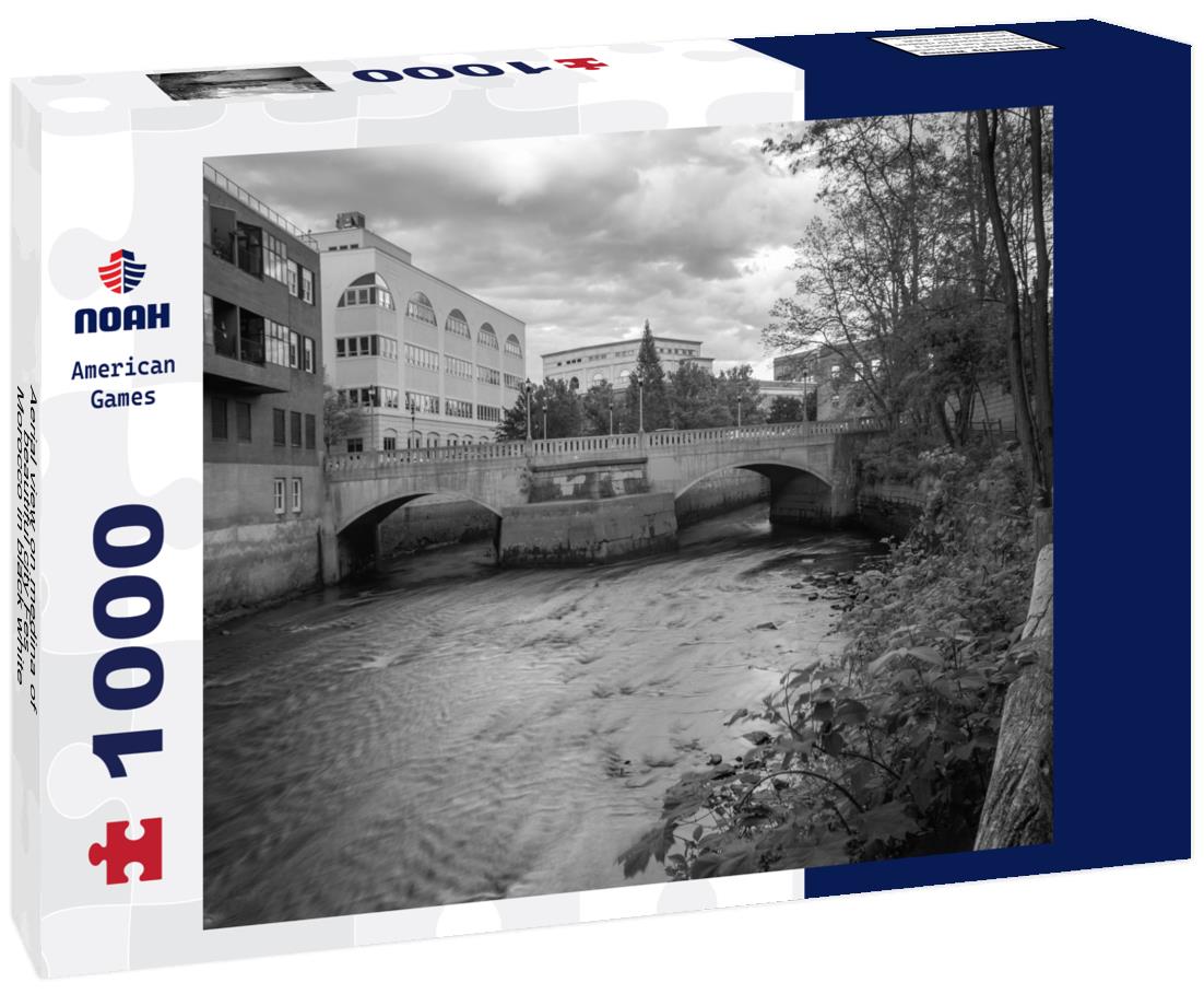 Noah Jigsaw Puzzle Aerial view on medina of beautiful city Fes, Morocco in black white 1000 pieces