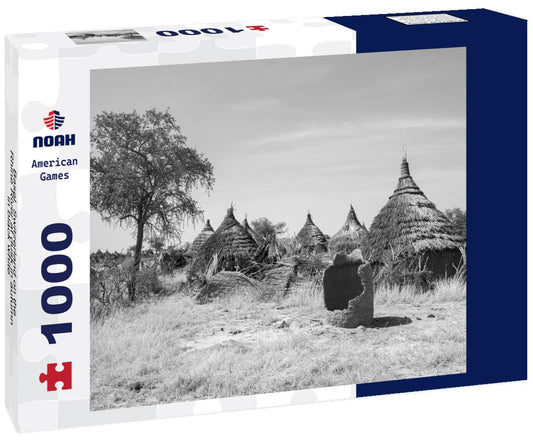 Noah Jigsaw Puzzle Basel, Switzerland on the Rhine River at dusk in autumn in black white 1000 pieces