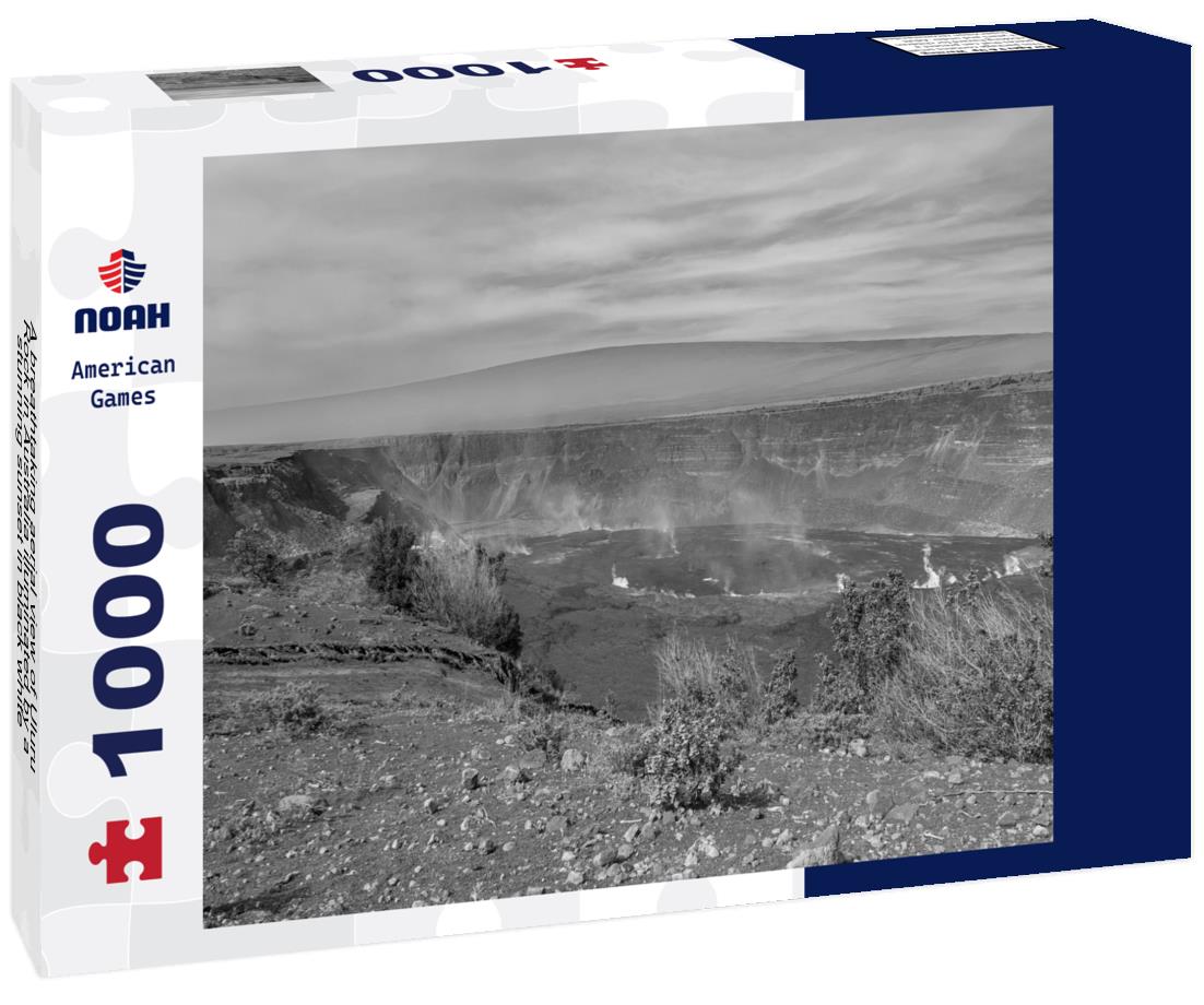 Noah Jigsaw Puzzle A breathtaking aerial view of Uluru Rock in Australia illuminated by a stunning sunset in black white 1000 pieces