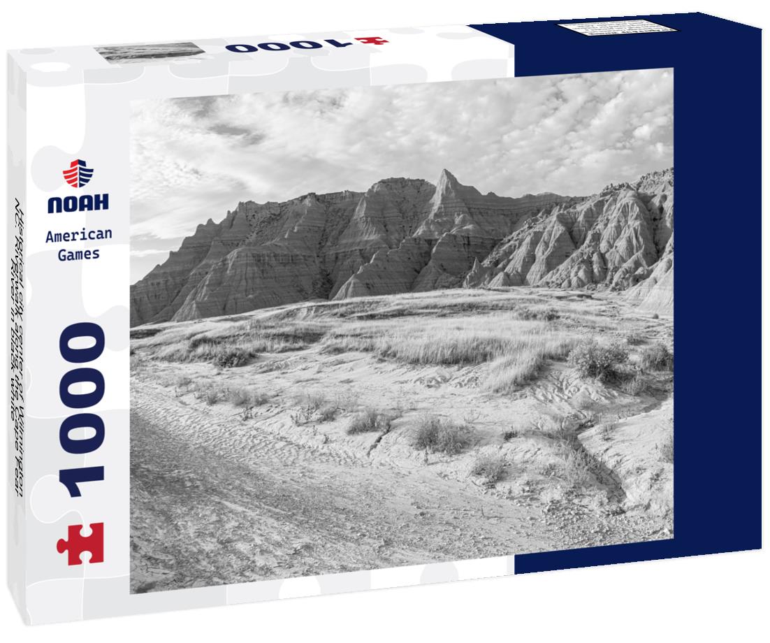 Noah Jigsaw Puzzle Historical city center of Wilmington, NC. Riverwalk along the Cape Fear River in black white 1000 pieces