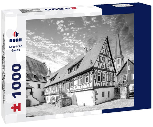 Noah Jigsaw Puzzle Bratislava, Slovakia. Old Town Hall of Bratislava (Pressburg) in Hlavne Namestie, Main Square in black white 1000 pieces