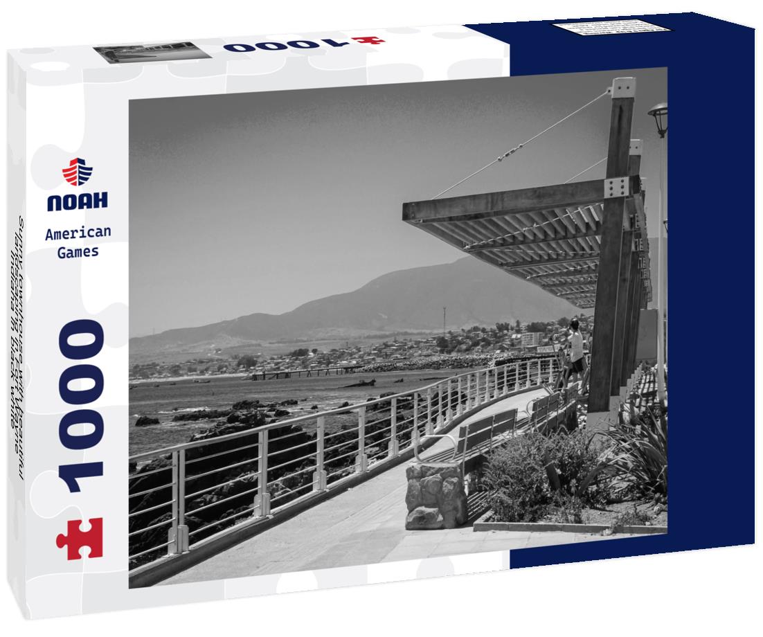 Noah Jigsaw Puzzle Sunny townhouse with beautiful landscaping in Fort Wayne, Indiana in black white 1000 pieces