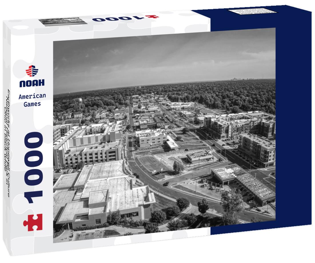 Noah Jigsaw Puzzle Earthworks at Hopewell Culture National Historical Park in Ohio in black white 1000 pieces