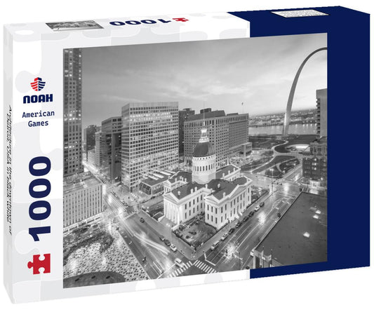 Noah Jigsaw Puzzle Architecture in the downtown of Detroit, USA in black white 1000 pieces